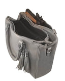 Leather Concealment Tote with Tassel