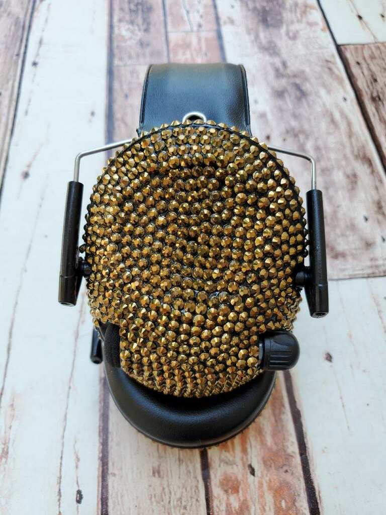 Gold Crystal Electronic Shooting Ear Muffs