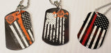 Red Line Dog Tag Necklaces
