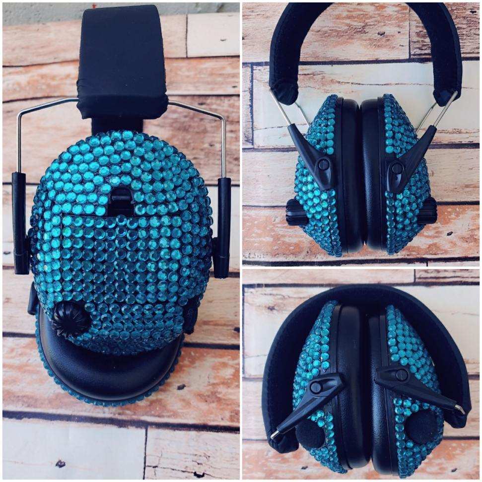 Turquoise Sparkle Electronic Shooting Ear Muffs