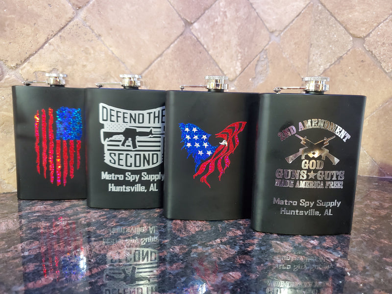 8oz Red 2nd Amendment Hip Flask – Perfect Gift For Gun Enthusiasts