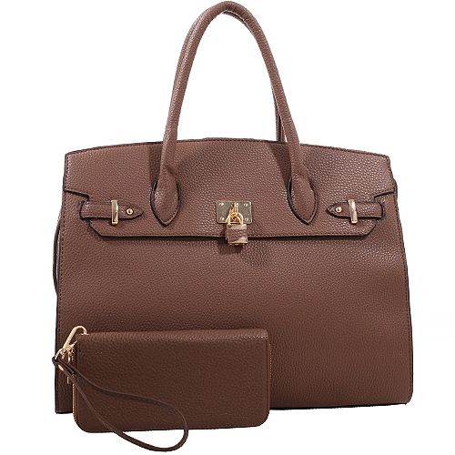 Jane Concealed Carry Lock and Key Satchel with Matching Wallet