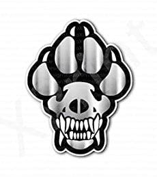 K-9 Paw Skull Sticker
