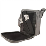Vertical Leather Concealment Crossbody Bag [Color: Black]