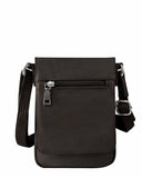 Vertical Leather Concealment Crossbody Bag [Color: Black]