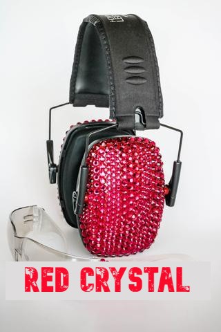 Red Sparkle Electronic Shooting Ear Muffs