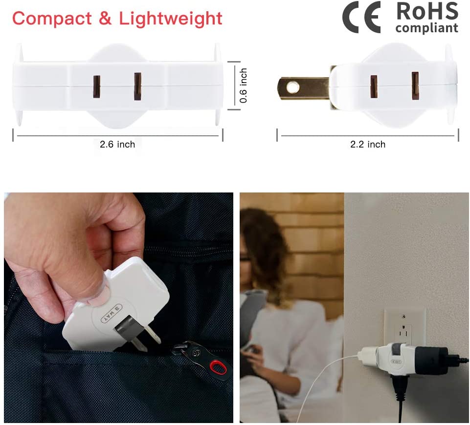 3 Prong Outlet Wall Adapter