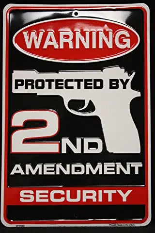 WARNING PROTECTED BY 2ND AMENDMENT Sign