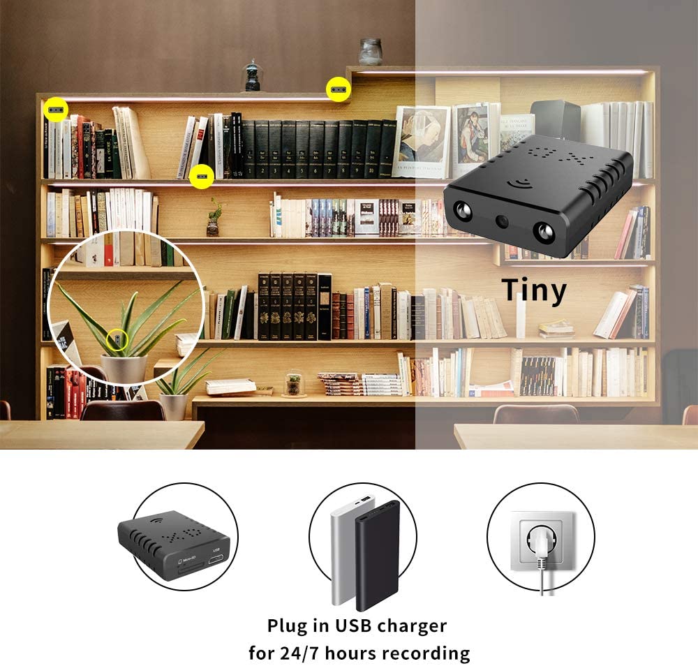 Covert Concealable WiFi Mini-Camera / DVR (w/ Night Vision & Motion Detection)