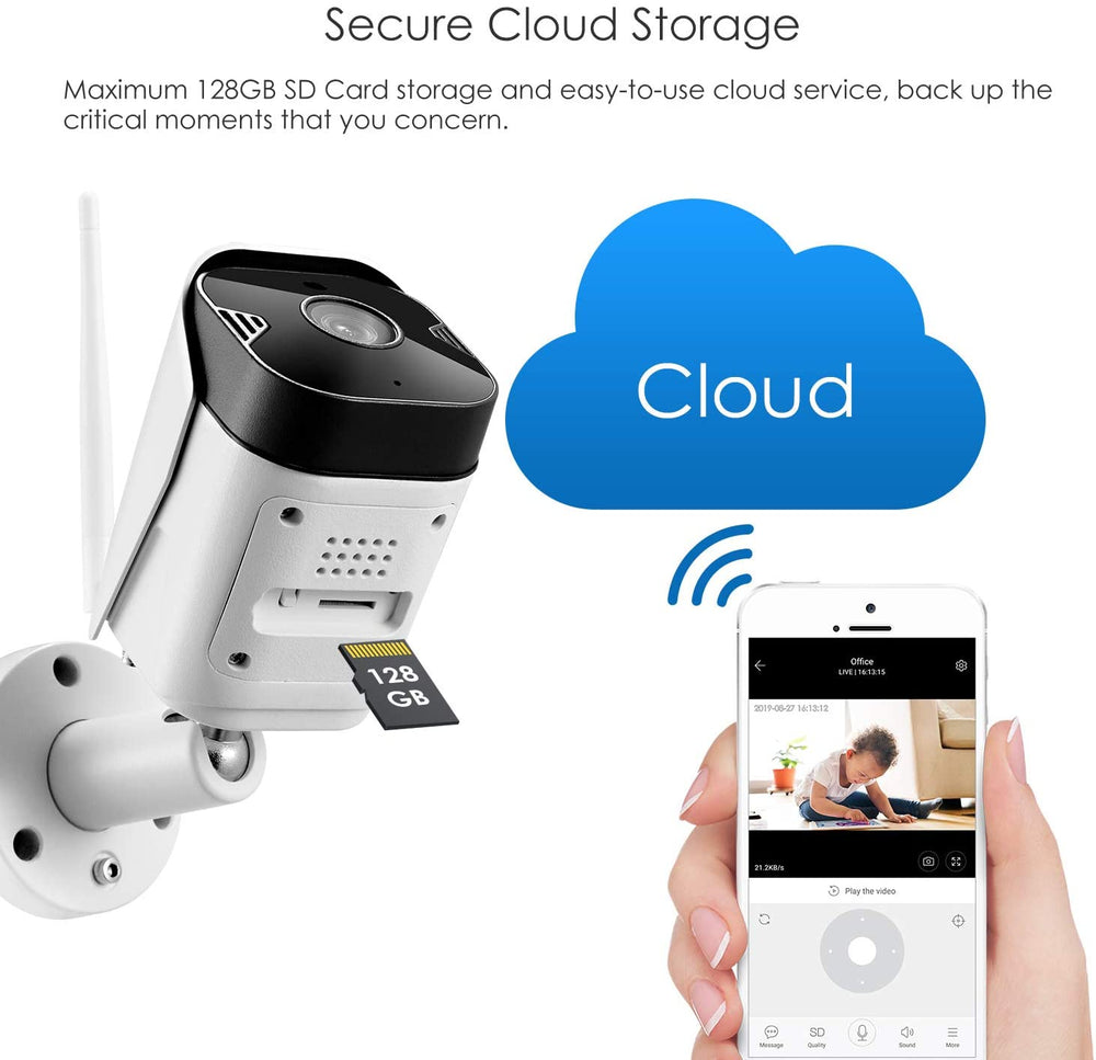 Weatherproof Wifi - Smart IP Security Camera (with night vision)